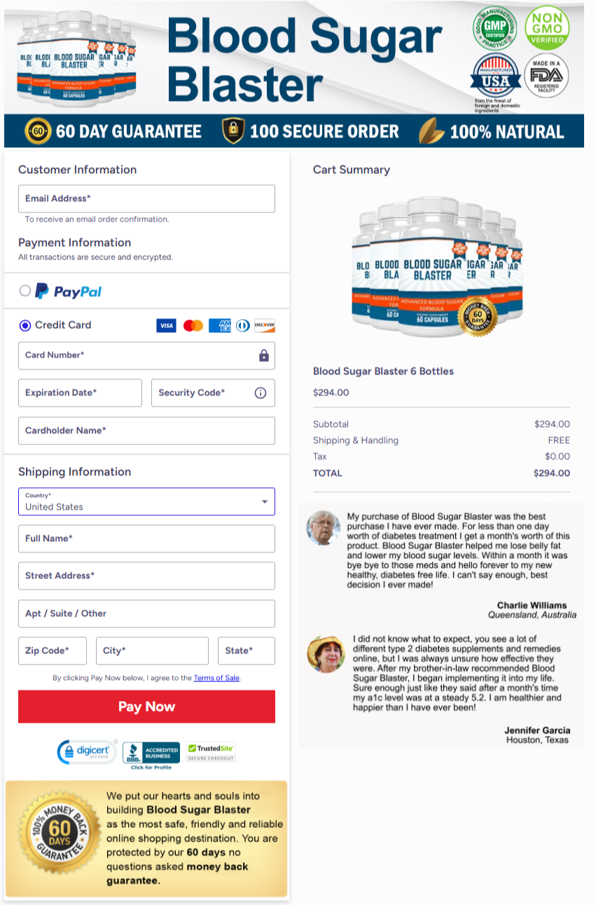 Blood Sugar Blaster   Offical  Website Secure Order Page